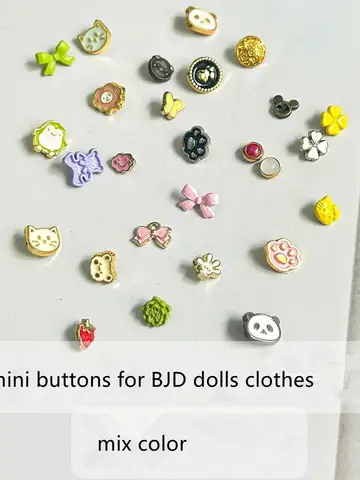 Мини металлические кукольные пуговицы 4-9 мм