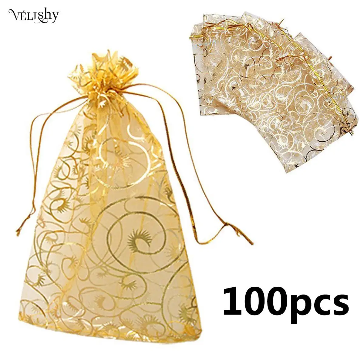 

100 шт./лот сумки из органзы коралловые ювелирные изделия чайные пакеты органза свадебные подарочные пакеты Saquinho De органза 9*12
