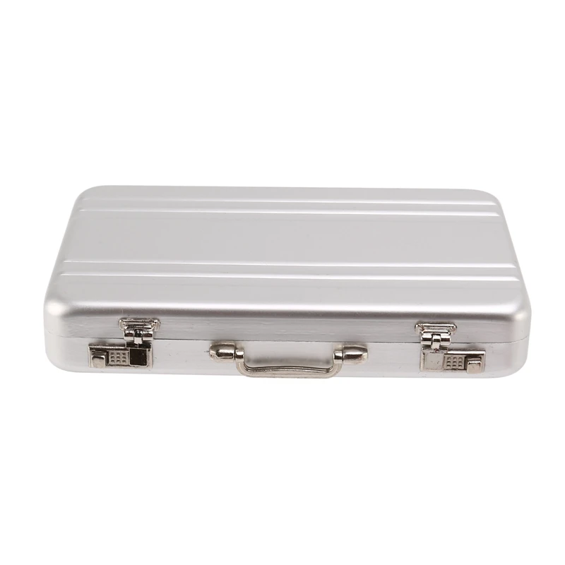Aluminum password box Card Case Mini suitcase Password briefcase Silver | Stock
