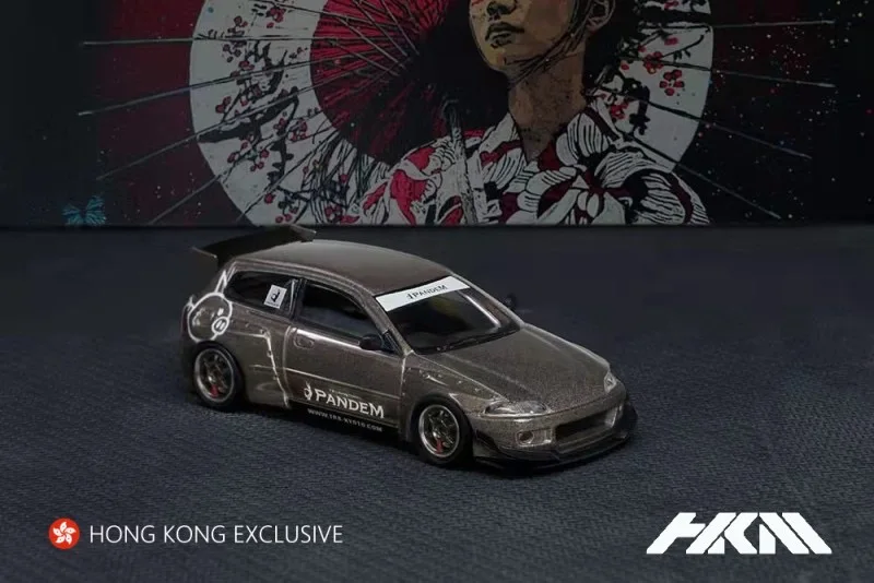 

HKM 1:64 Honda Civic EG6 Pandem Rocket Bunny Widebody Die-Cast Car Model Collection Miniature