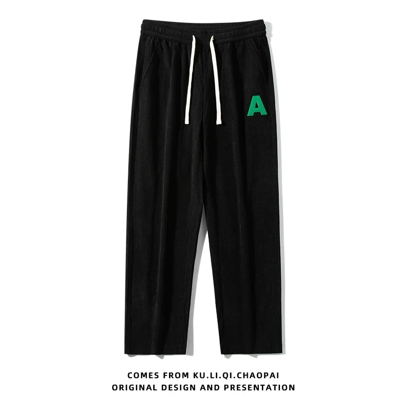 

Men's Fashion 2023 Autumn Spring Corduroy Straight Pants Sweatpants Streetwear Joggers Sport Oversize 7XL 8XL Harajuku Trousers