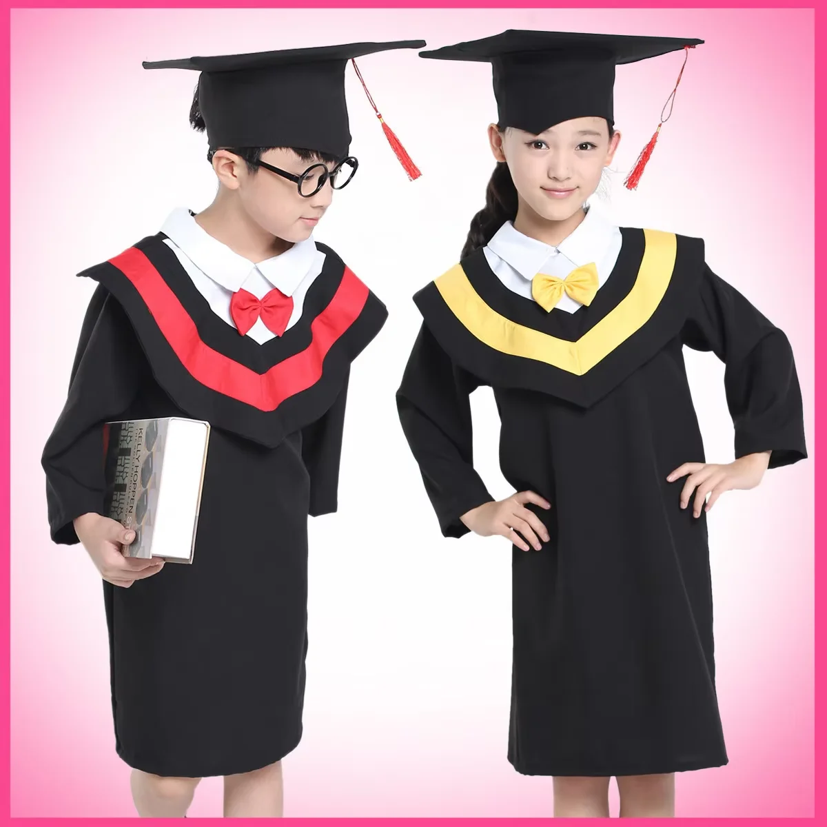 Фото Kid Graduation Gown Bachelor Costume Primary Children's Day Performance  Dr. Clothing Graduated Bachelor Suits Dr. Cap Photogra №2