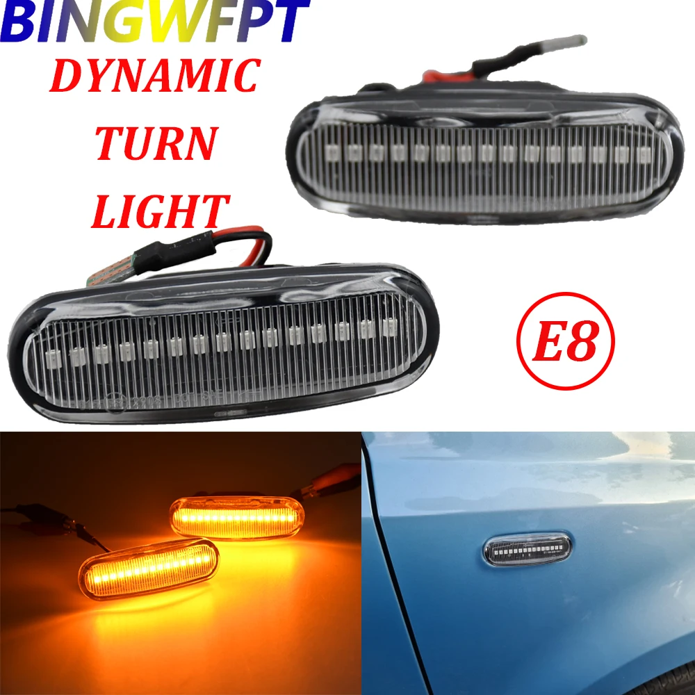 1 pair Dynamic LED Turn Signal Side Marker Light Repeater Lamp For Fiat Panda 169 Grande Punto Inkl Evo Doblo Fiorino Linea Idea