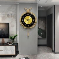 light european style luxury watch creative deer head sitting room wall clock home decoration clock wall clock decor