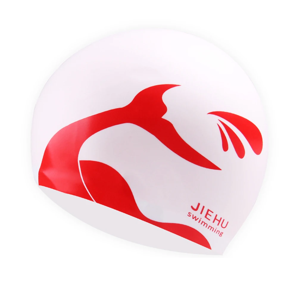 

Women Men Waterproof Diving Silicone Adult Protection Swimming Cap Portable Sports High Elasticity Printed Lightweight Hat Beach