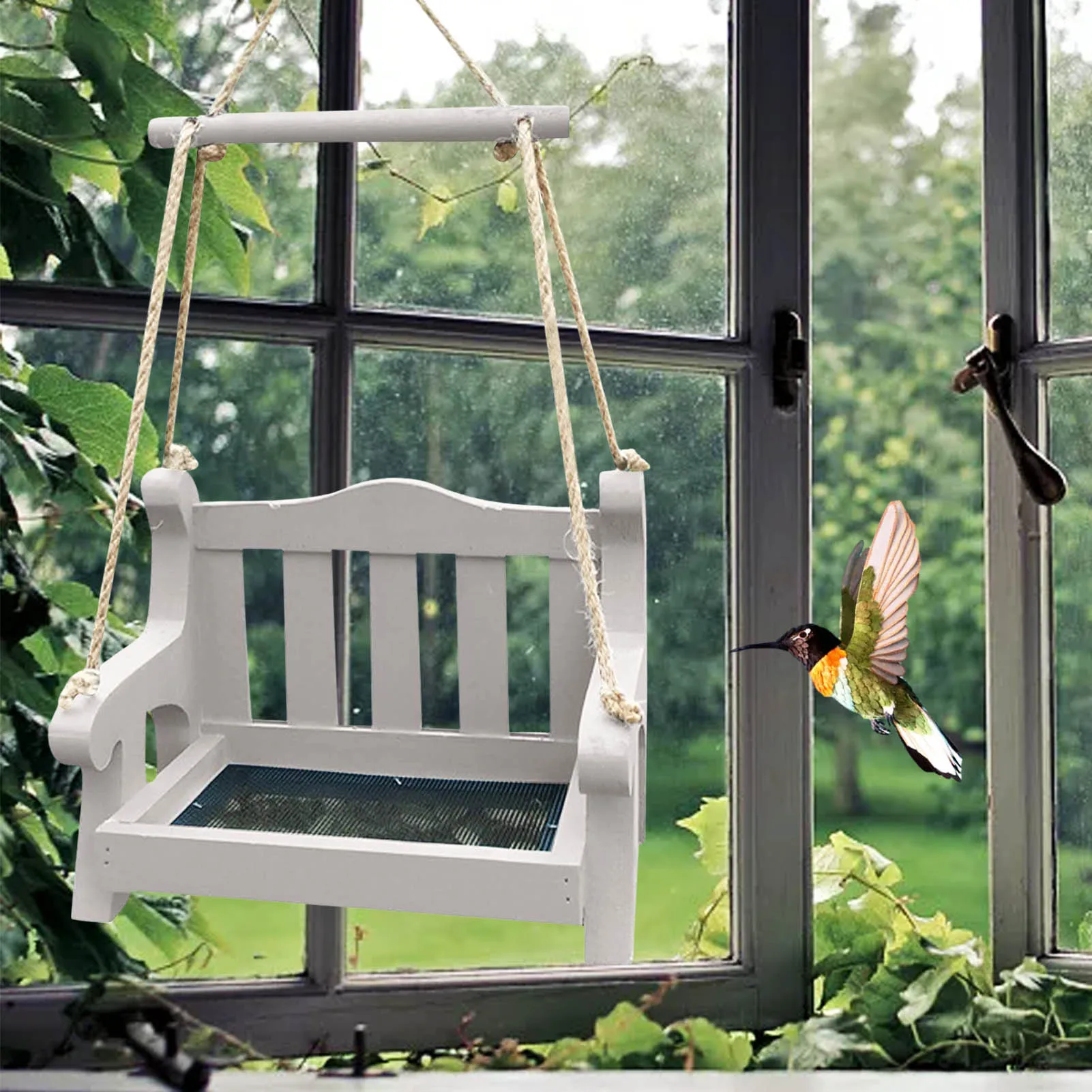 

Новая деревянная беседка, кормушка для диких птиц, уличный контейнер с веревкой, кормушка для птиц, садовый Декор