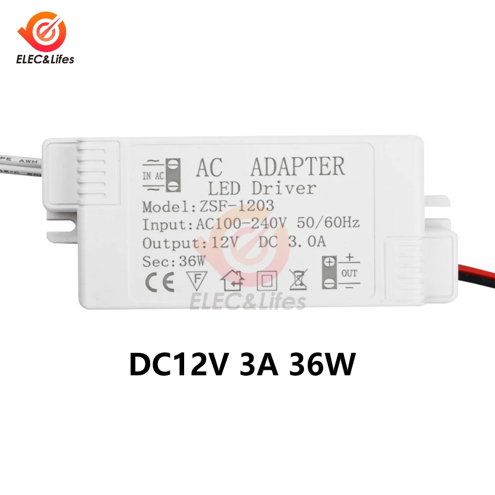 

Трансформатор освещения Ligghig 6W 0.5A AC 100-240V to DC 12V
