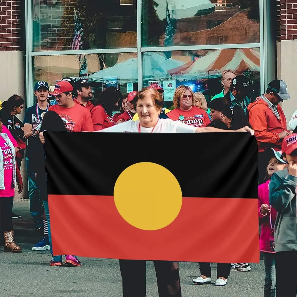 

ZXZ custom flag 90x150cm Australian Aboriginal Flag Outdoor Polyester Flag Home Decoration flag