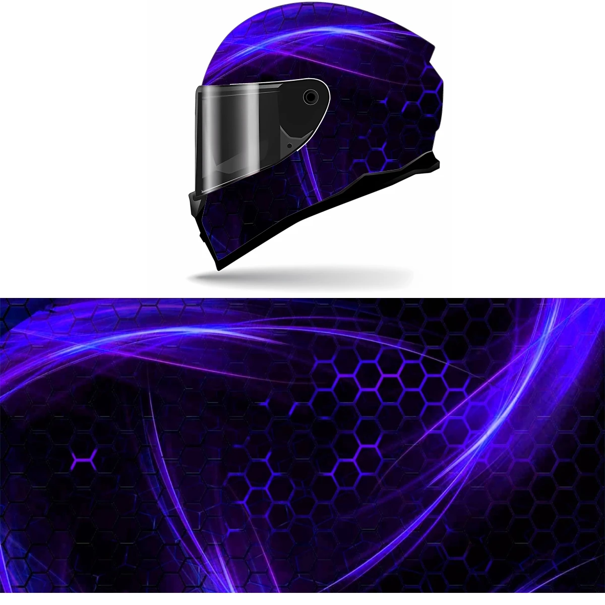 Синие абстрактные обои наклейки для мотоциклетного шлема самоклеящиеся