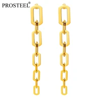 prosteel long chain earrings gift trendy geometric dangle women girls goldsilver earring hypoallergenic sensitive ears pse4224