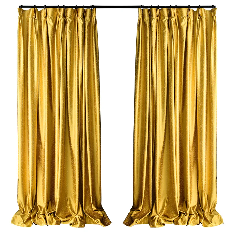 Современные светлые роскошные золотисто-желтые шторы простая однотонная