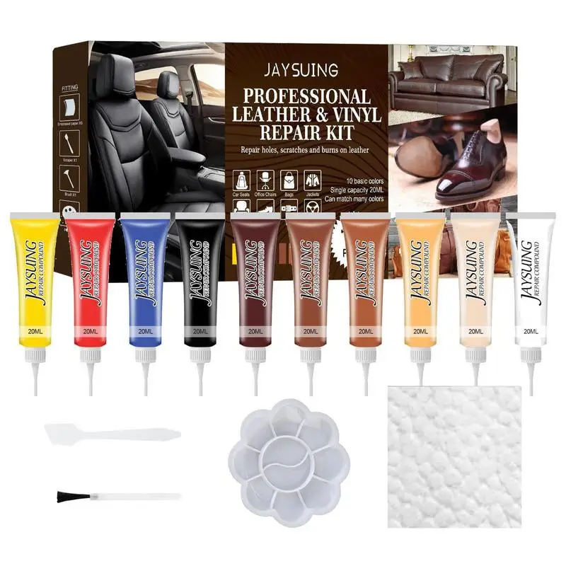 

Leather And Vinyl Repair Kit 20ml Leather Couch Repair Kit Leather Dye For Car Seat Vinyl Repair Kit For Furniture Leather