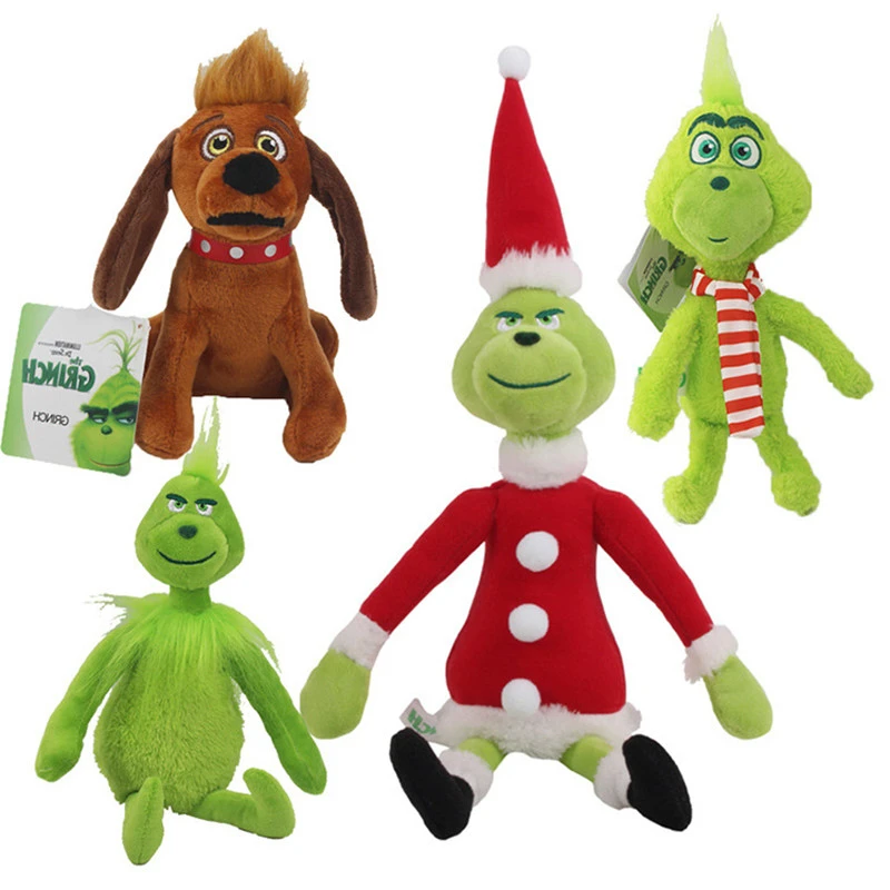 1pc How the Grinch Stole Plush Toys Grinch Plush Max Dog Doll Soft Stuffed Cartoon Animal Peluche for Kids Birthday Gifts