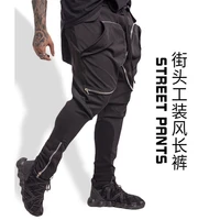 high quality khaki casual pants mens casual sports jogging solid color zipper cargo pants multi pocket fashion military pants 2