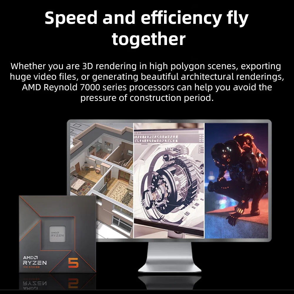 Новый процессор Amd ryzen 5 7600x r5 7600x4 7 ГГц 6-ядерный 12-проводной нм l3 = 32m 100-000000593 разъем