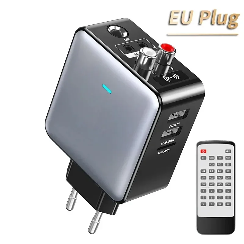 H6 Bluetooth 5.3 Audio Transmitter Receiver 3.5MM AUX/RCA/U-Disk/TF/USB 5V 2.1A/6.5 MIC Karaoke HIFI Stereo EQ Wireless Adapter