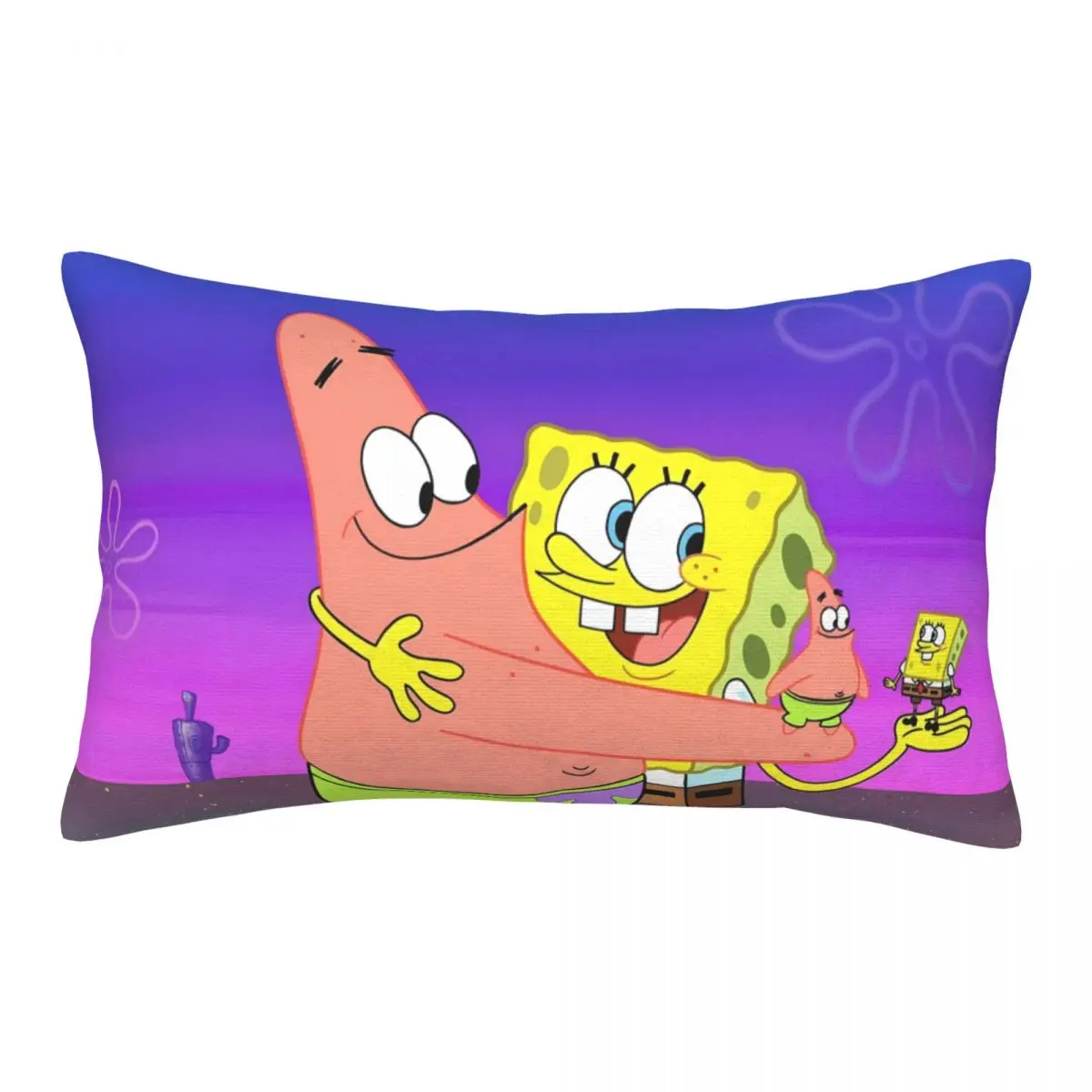 

Anime Cartoon Sponge Pillowcase Polyester Plush Printed Zip Decor Throw Pillow Case Home Cushion Cover Sofa Bedroom Office