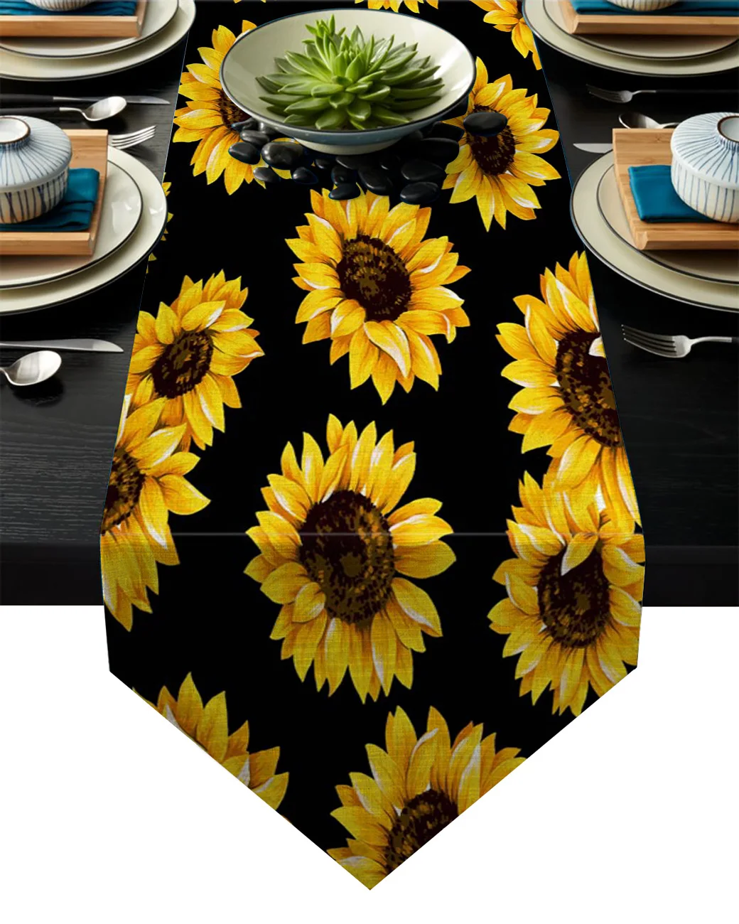 

Sunflower Plant Natural Yellow Table Runner Table Flag Home Party Decorative Tablecloth Table Runners
