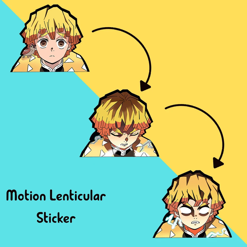 

Agatsuma Zenitsu Motion Sticker Demon Slayer Anime Stickers Kimetsu No Yaiba Waterproof Decals