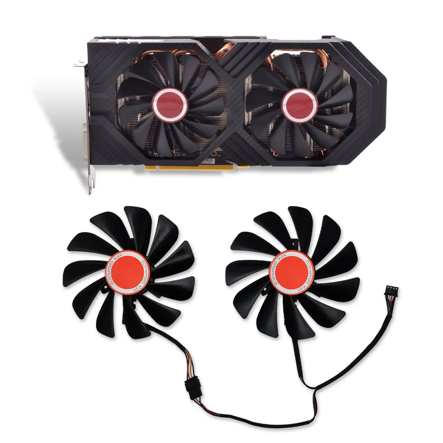 S (fans Cooling) For Video Card Xfx Rx 580 590 Vega 56 64