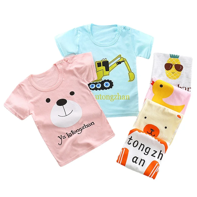 

9-24M Baby T Shirts Short Sleeve Boys T-Shirts Cotton Boy's Clothing Print Tshirt Cartoon Casual Top Toddler Summer Boy Clothes