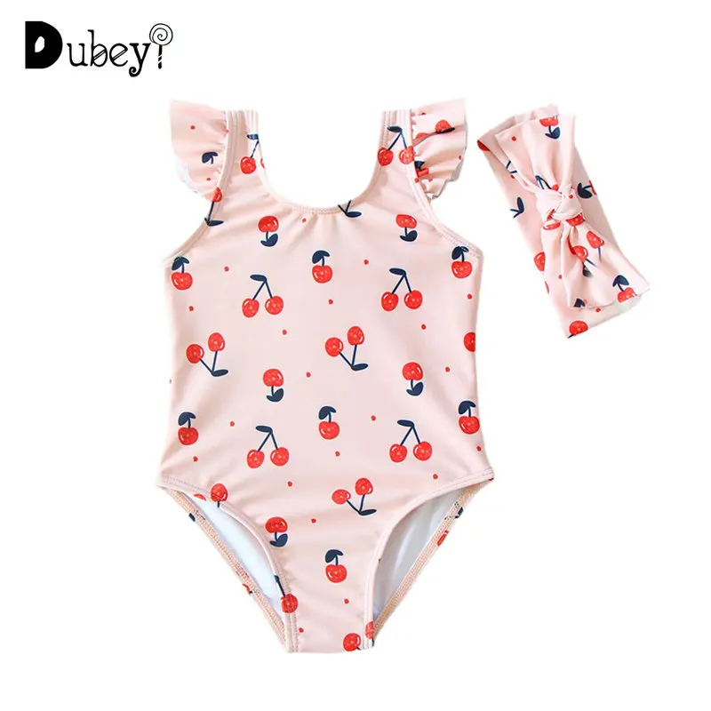 

Новый купальник для маленьких девочек, купальник с рисунком вишни и арбуза для маленьких девочек 3-6 лет, детский купальный костюм, бикини