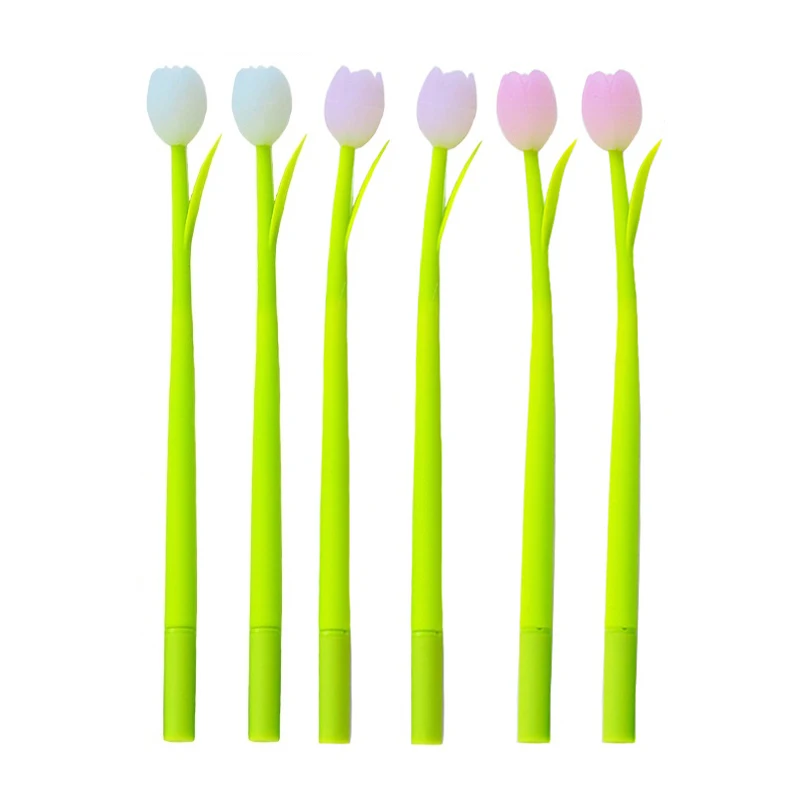 Гелевые ручки Силиконовые тюльпаны черные 3 шт