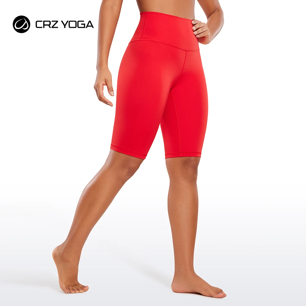 CRZ YOGA Женские байкерские шорты Butterluxe 10 дюймов - с высокой талией для тренировок