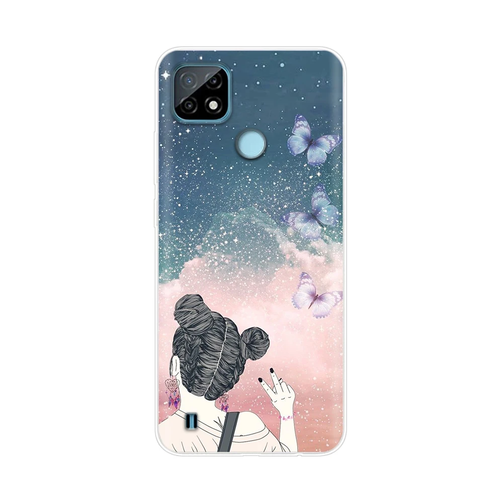 Для Realme C21 C21Y Чехол C25 C25Y Окрашенный мягкий прозрачный чехол для телефона Oppo C25s