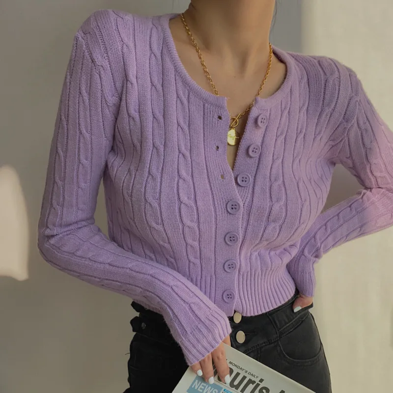 

Women Top High Waist Short Long Sleeved Sweater Small Cardigan Sexy Navel Knitted Top Women Show Thin