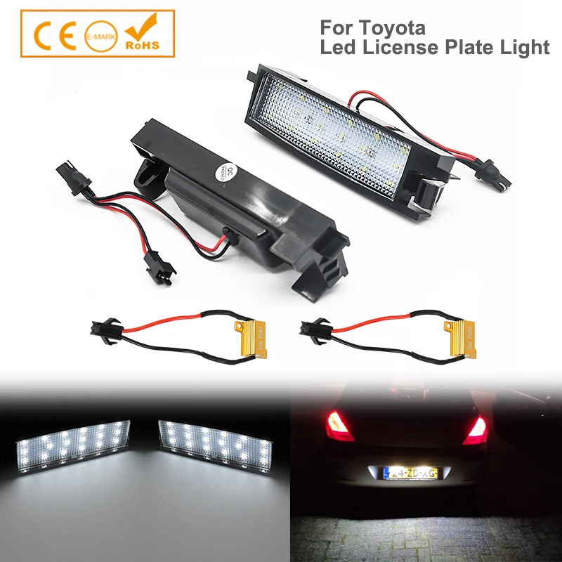 

2 шт. светильник Автомобильные светодиодные лампы для номерного знака Toyota Scion iM Auris Corolla Rav4 Yaris Avalon Solara