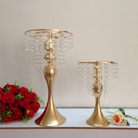 48cm 18 9 gold wedding table chandelier wedding centerpiece flower stand with pendant party decoration 10pcslot big style