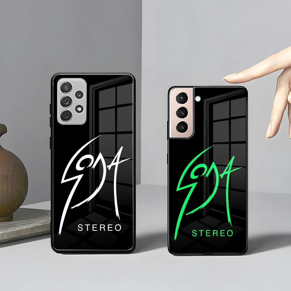 Чехол для телефона sodawstereo Band Samsung s 24 Аксессуары 23 22 21 20 a 34 54 53 note20 m54 ultra Plus glass coqu