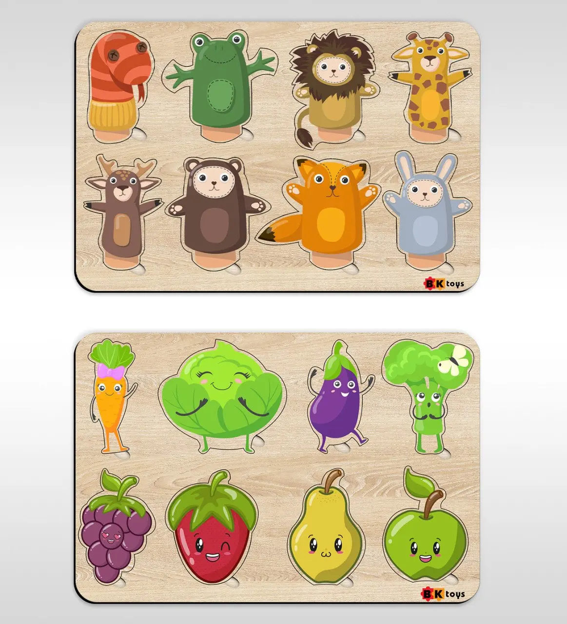 

BK Toys Children 2'li Wooden Figure Educational-Tutorial For Jigsaw Puzzle-6