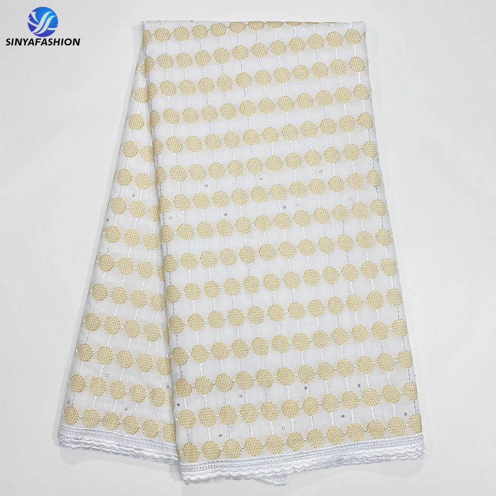 

Sinya Latest Swiss Voile Lace In Switzerland 2023 High Quality Embroidery Cotton Voile African Nigerian Lace Fabrics For Women