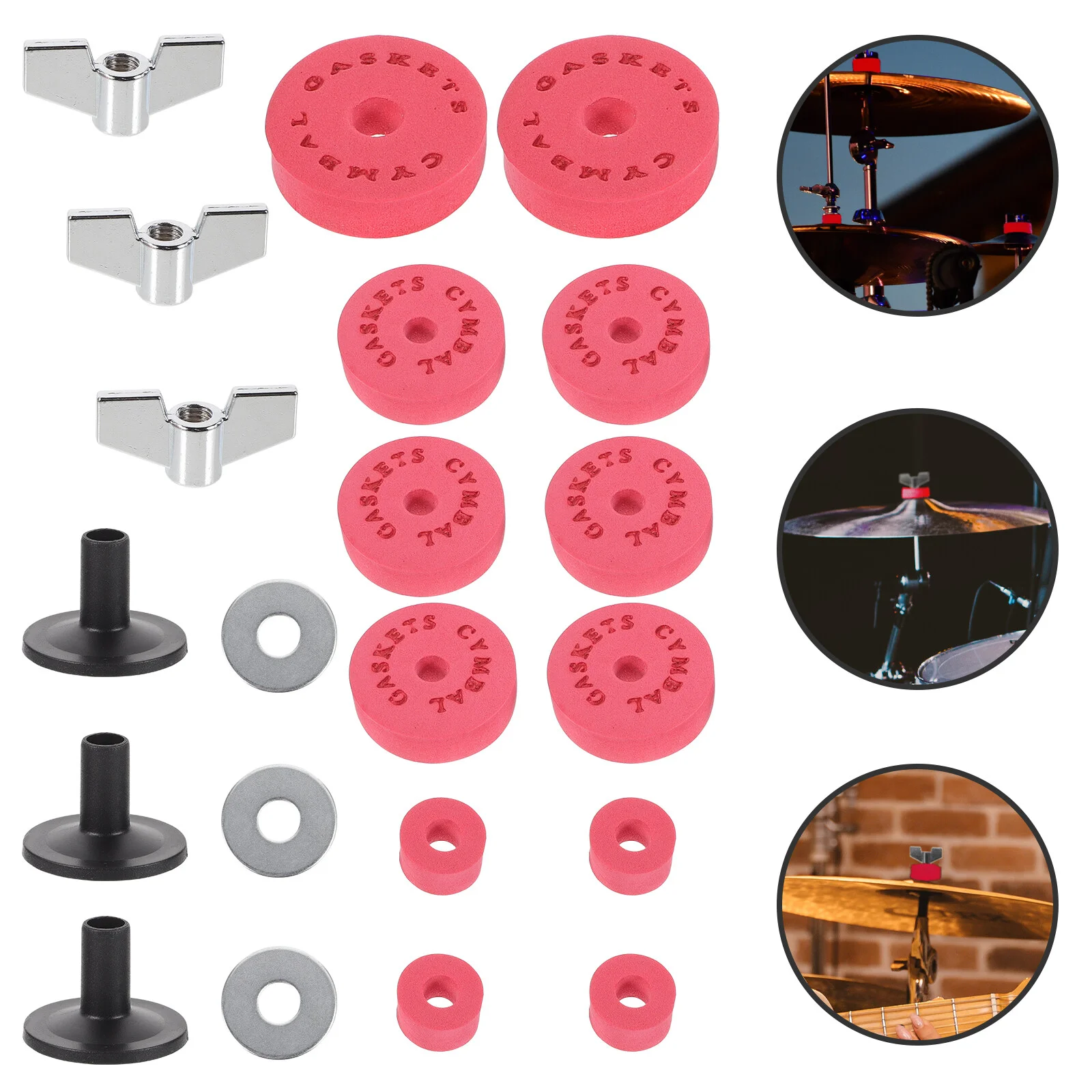 

Suite Practical Drum Cotton Pad Metal Standss Clutch Tube Cymbal Gasket Brackets EVA Kit Pads