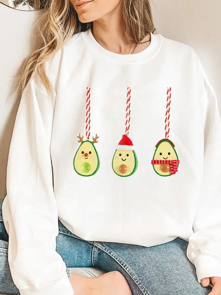 

Avocado Style Trend 90s Pullovers For Women Happy New Year Fashion Print Merry Christmas Graphic Sweatshirts Female Clothing