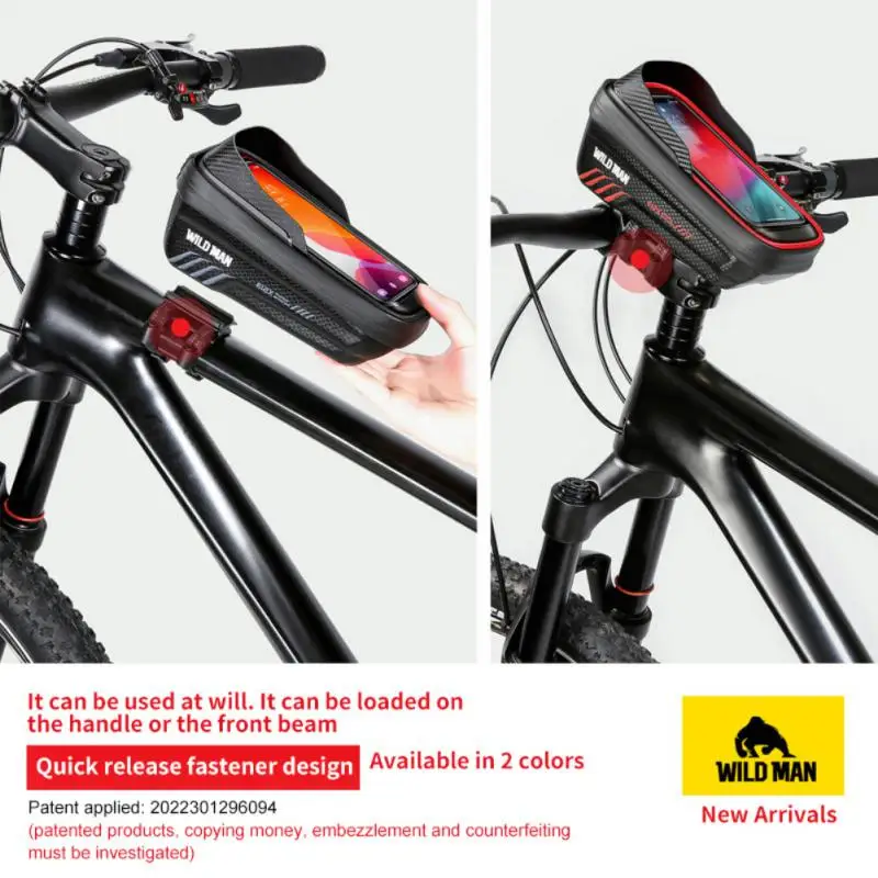 

Hard Shell Carbon Lines Saddle Bag Black 1l Bicycle Bag Waterproof Life Road Bikes Package Upper Tube Bag Sensitive Touch Screen