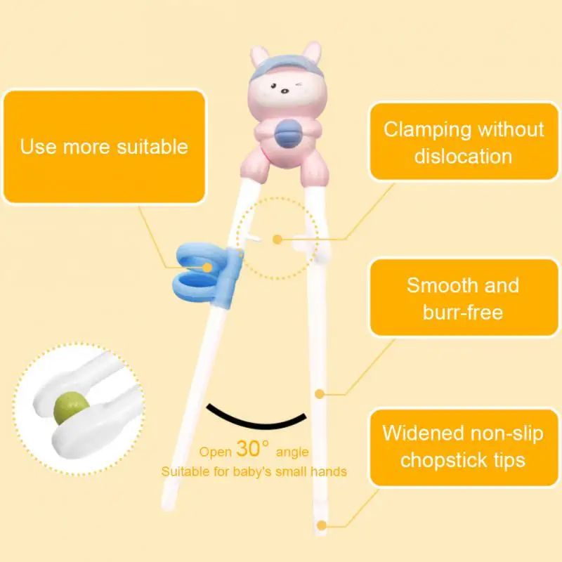 

Cartoon Auxiliary Chopsticks Silicone Baby Diet Training Assistant Learning Chopsticks Chinese Chopsticks Corrector 1 Pair