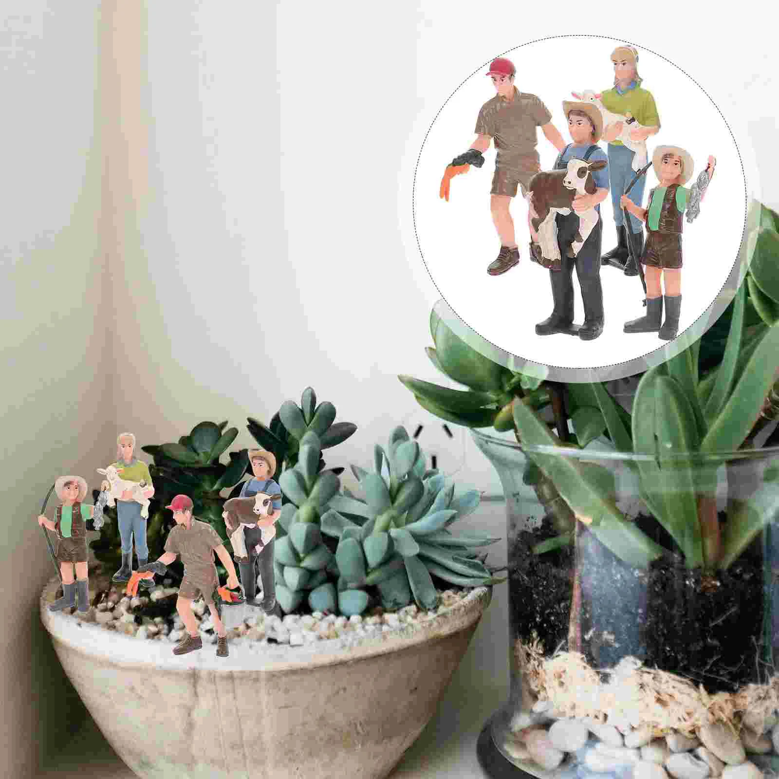 

Static Character Model Educational Farmer Figure Toy Miniature Figurine Simulation Tabletop Miniatures
