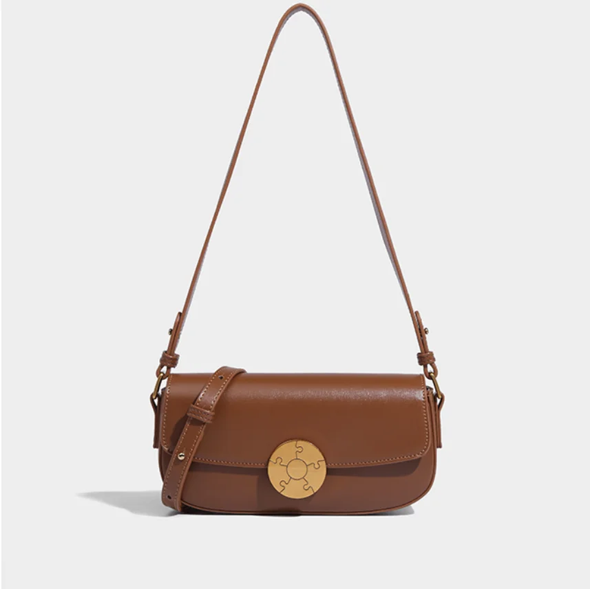 

2022 New High-Quality Leather Flip-Top Small Square Bag Designer Lady Luxury Fashion One-Shoulder Messenger Bag Armpit Bag