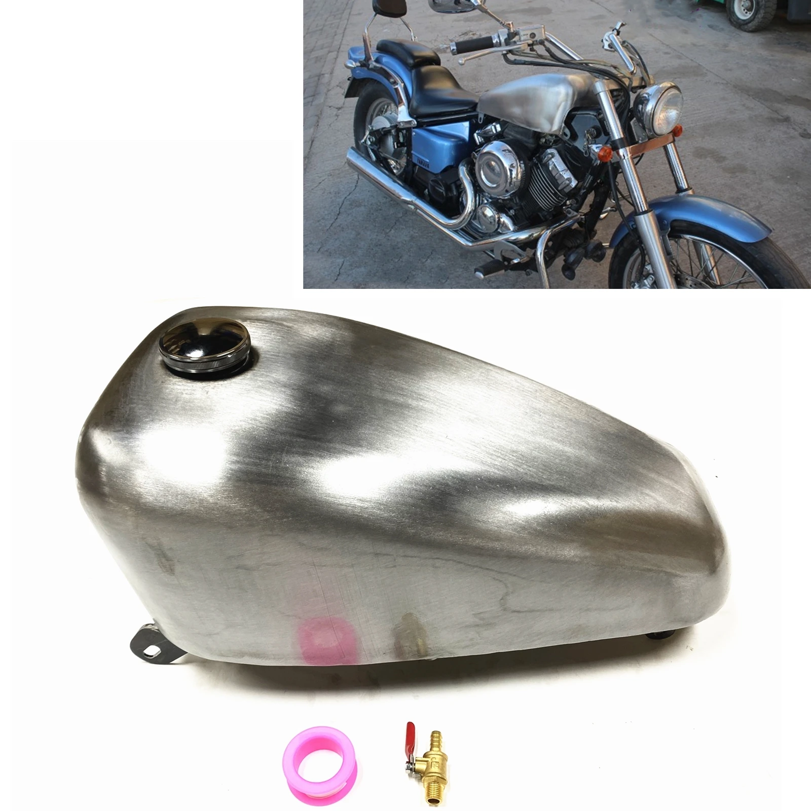 

Petrol Gas Fuel Tank For YAMAHA DRAG STAR 400 540 650 Motorcycle Handmade Modified 4CM 8CM Depth Motorbike Gasoline Can With Cap