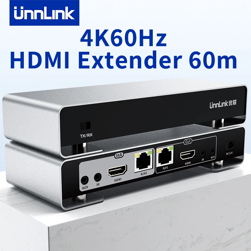 Unnlink 4K60Hz HDMI-удлинитель через Ethernet 60 метров аудио видео передатчик приемник Каскад