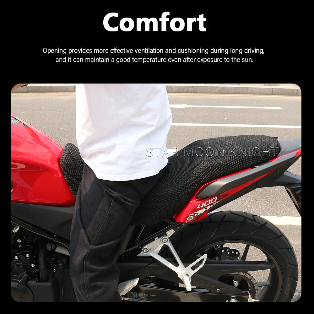 Фото Мотоциклетные аксессуары, защитная подушка, чехол на сиденье для Honda NX 500 400 NX500 NX400, нейлоновая ткань, дышащее седло, чехол на сиденье №3