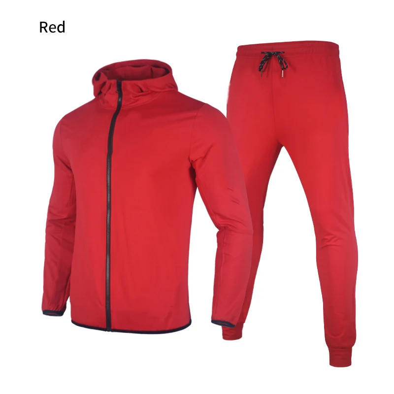 Men's Tracksuit Autumn Winter Solid Color Suit Hoodies Sets Men's Pullover Pants Sportswear Street Hip Hop Two Piece Set
