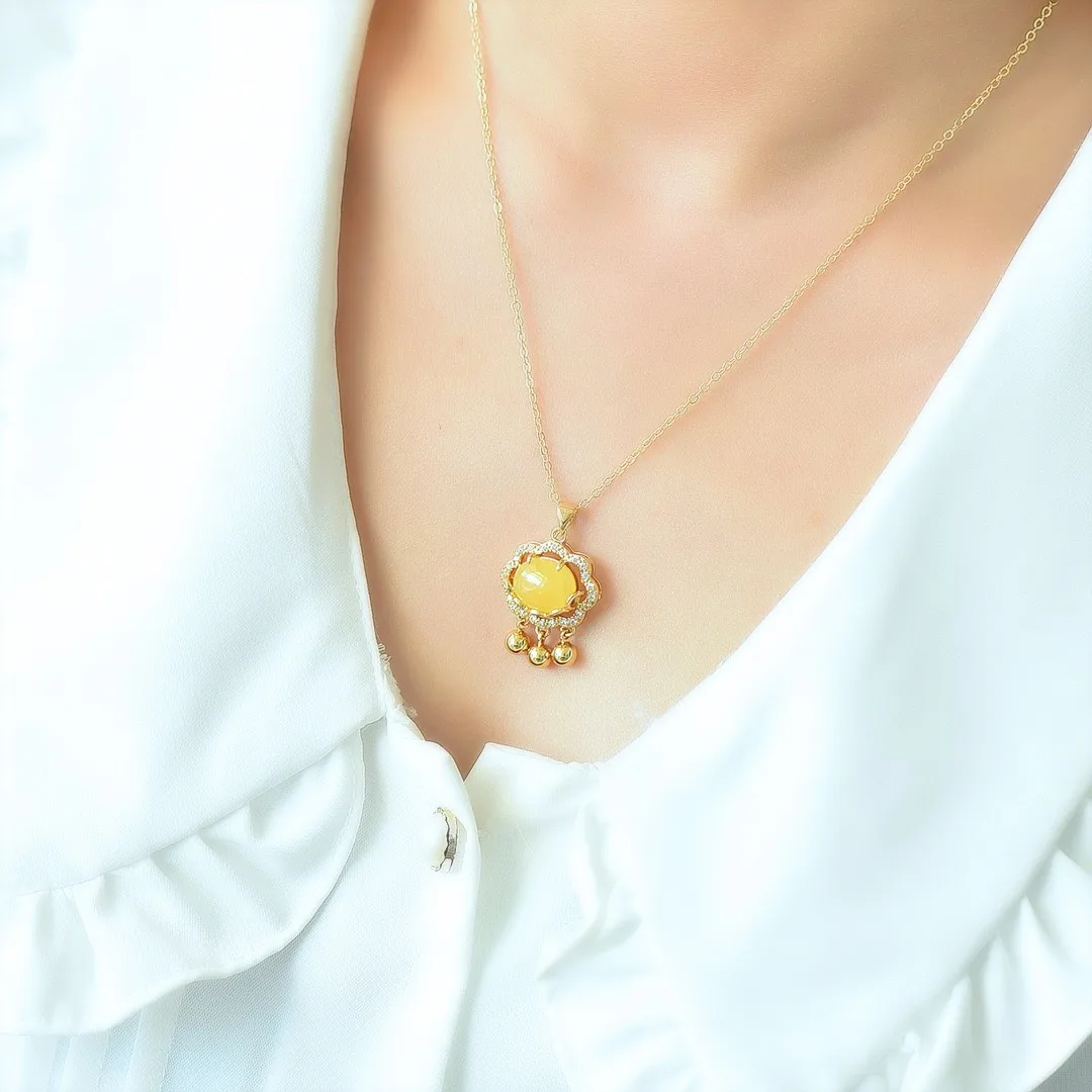 Ожерелье женское из натурального янтаря изящное ювелирное изделие лечебного