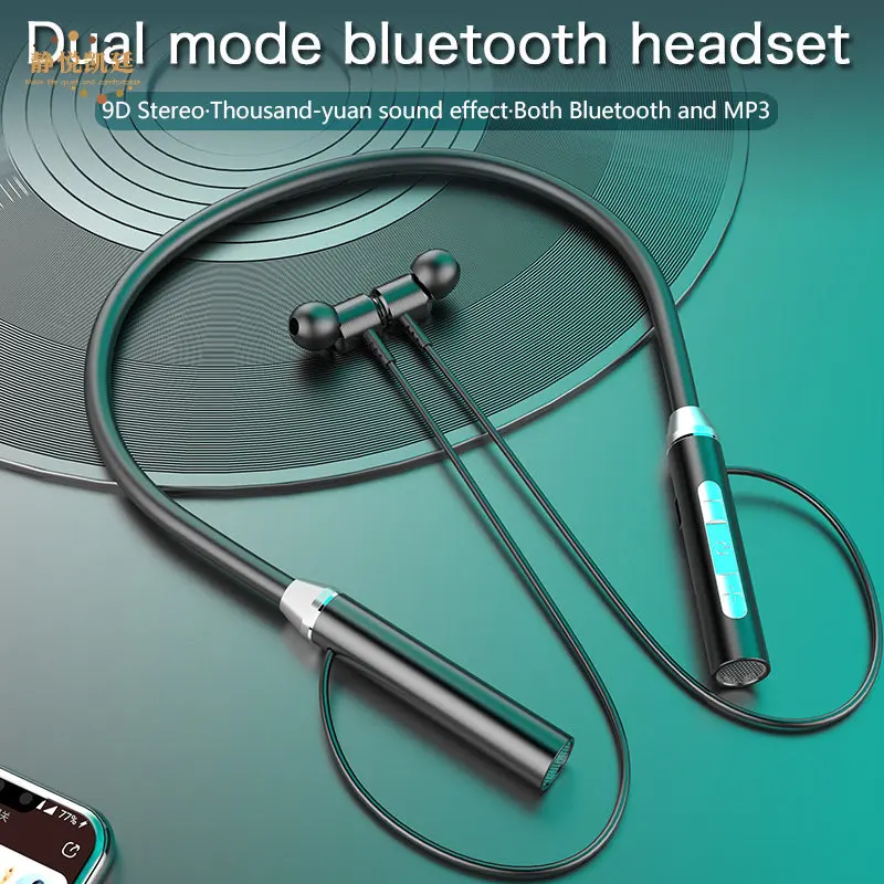 Portable Adjustable Headphones With Mic Noise Cancelling  Large-Capacity Magnetic Sport Wireless Bluetooth Headset 1