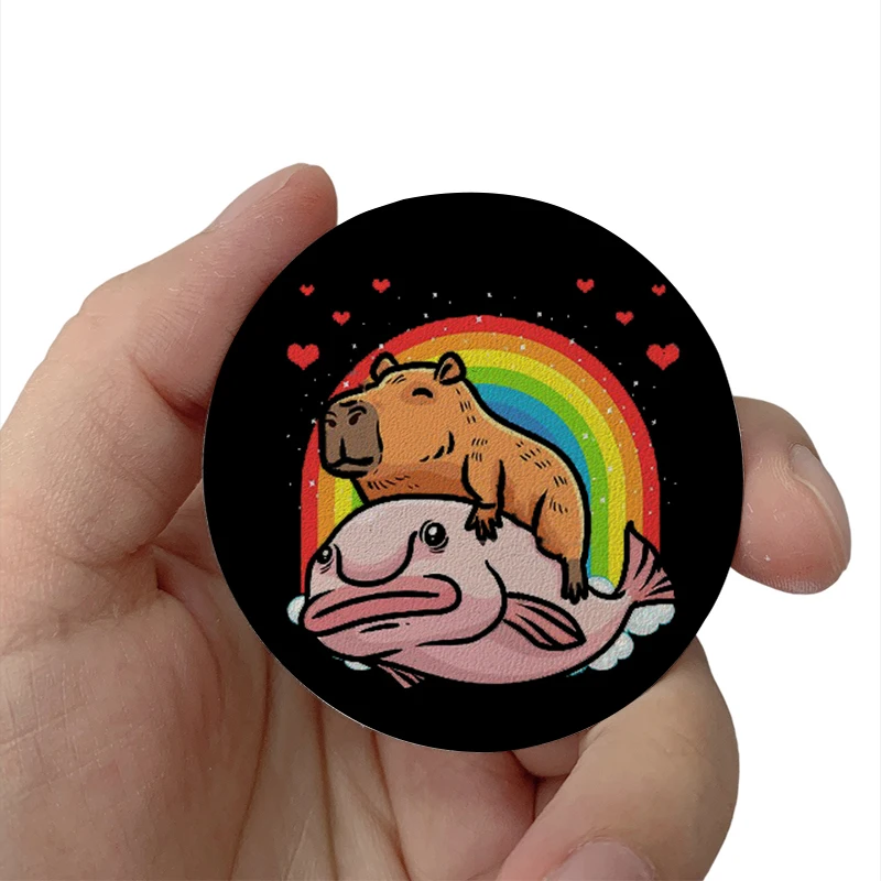 

Rainbow Capybara Cute DIY Patches Clothes Hats Jackets Patch Stickers Iron On Patches thermoadhesive Leather Decoration Stickers
