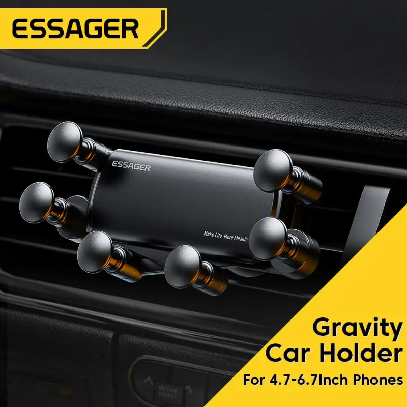 

Car Mobile Phone Holder Six Points Gravity Air Vent Clip GPS Mount Stand For iPhone 12 Samsung Xiaomi Smartphone Holder Support