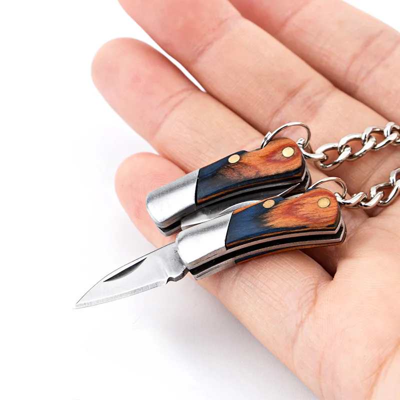 Mini KnifeOutdoor Multifunctional Portable Folding Knife Key Pendant Unpacking Gadget Stainless Steel  Hardness Mini Fruit Knife